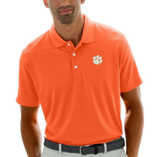 ビンテージアパレル メンズ ポロシャツ トップス Clemson Tigers Textured Stripe Polo Orange