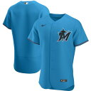 ナイキ メンズ ユニフォーム トップス Miami Marlins Nike Alternate Authentic Team Jersey Blue