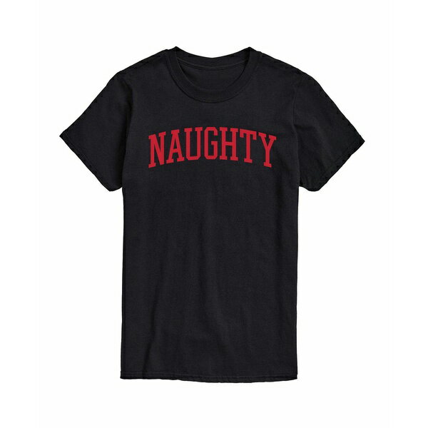 エアウェーブス メンズ Tシャツ トップス Men's Naughty Short Sleeve T-shirt Black