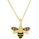 ルヴァン レディース ネックレス・チョーカー・ペンダントトップ アクセサリー Diamond (1/8 ct. t.w.) & Black Enamel Bee 18