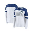 ファナティクス レディース カットソー トップス Women's White/Blue Tampa Bay Lightning Frozen Long Sleeve Notch Neck T-Shirt White, Blue|詳細画像