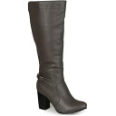 ジャーニーコレクション レディース ブーツ シューズ Women's Carver Block Heel Knee High Boots Grey