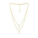 エティカ レディース ネックレス・チョーカー・ペンダントトップ アクセサリー Double Layered Cubic Zirconia Pendant Necklace Gold