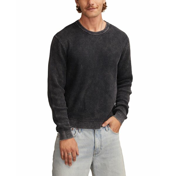 ラッキーブランド メンズ ニット&セーター アウター Men's Waffle Crewneck Sweater Navy(4)