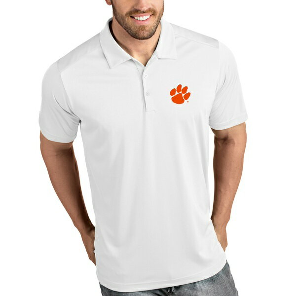 アンティグア メンズ ポロシャツ トップス Clemson Tigers Antigua Tribute Polo White