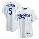 ナイキ メンズ ユニフォーム トップス Freddie Freeman Los Angeles Dodgers Nike Replica Player Jersey White