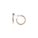 シャリオール レディース ピアス＆イヤリング アクセサリー Two-Tone Cable Twist Hoop Earrings in Sterling Silver & Stainless Steel with Rose Gold PVD Stainless Steel/Rose Gold