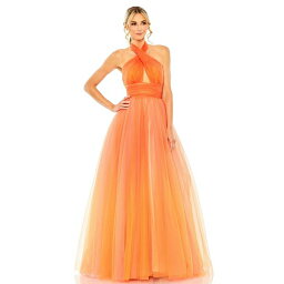 マックダガル レディース ワンピース トップス Women's Cross Front Tulle Dress Orange