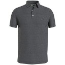 トミー ヒルフィガー メンズ ポロシャツ トップス Men's 1985 Slim Fit Polo Shirt Medium Grey