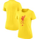ナイキ レディース Tシャツ トップス Liverpool Nike Women 039 s Crest TShirt Yellow