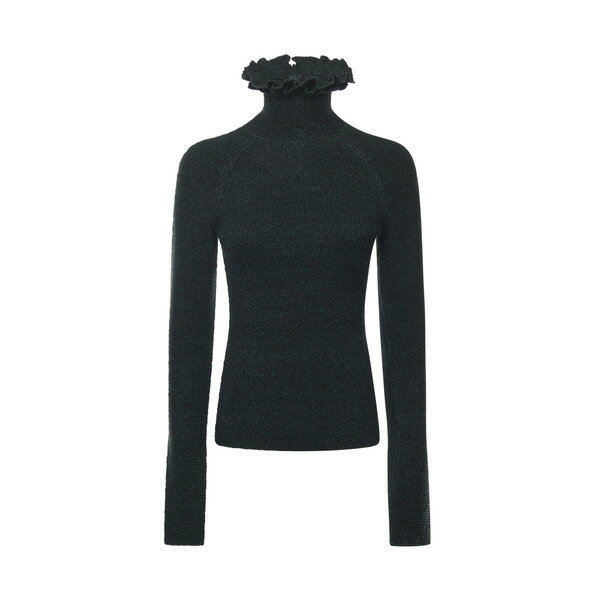 アライア レディース ニット&セーター アウター Turtleneck With Ruffles VERT FONCEのサムネイル