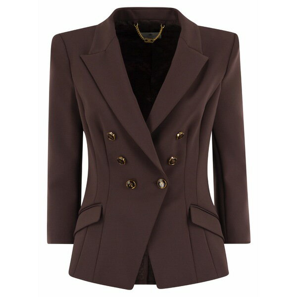 エリザベスフランキ レディース ジャケット＆ブルゾン アウター Double Crepe Blazer Bordeaux