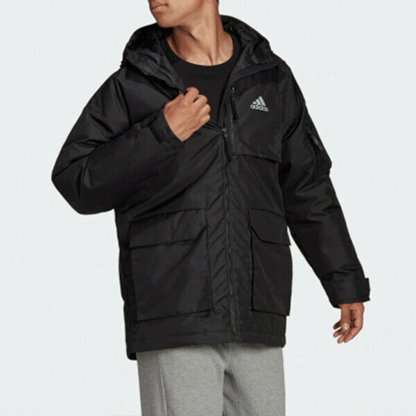 adidas アディダス メンズ スニーカー 【adidas Logo Multiple Pockets Outdoor Sports Down Jacket Black H14174】 サイズ US_M_S
