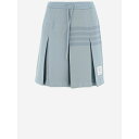 トムブラウン レディース スカート ボトムス 4-bar Pleated Cotton Skirt Blue