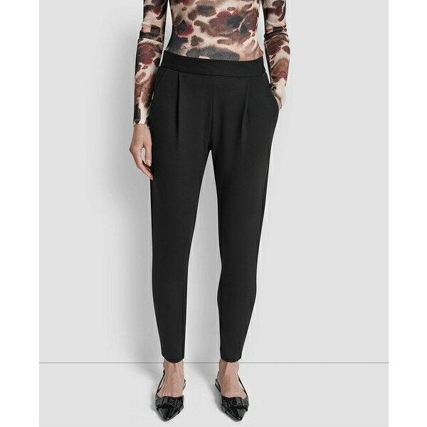ダナ キャラン ニューヨーク レディース カジュアルパンツ ボトムス Women's Pleated Ponte Ankle Pants Black