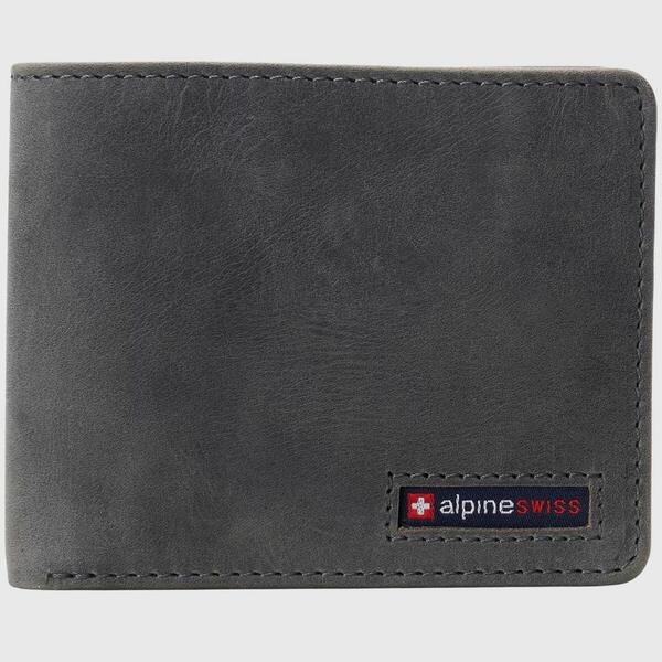 アルパイン スイス メンズ 財布 アクセサリー Mens Genuine Leather RFID Safe Bifold Wallet Passcase..
