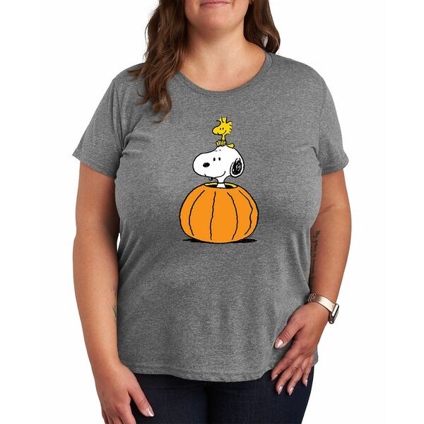ハイブリッド アパレル レディース カットソー トップス Trendy Peanuts Pumpkin Tee Plus Size Graphi..
