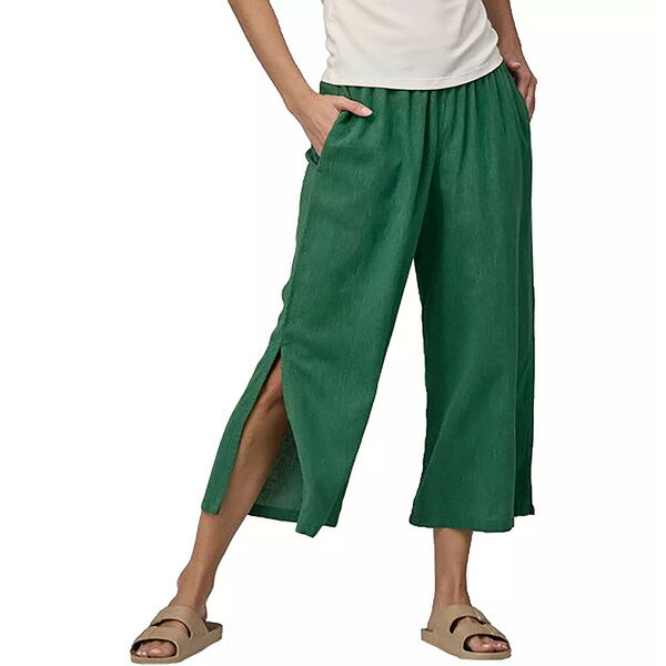 パタゴニア レディース カジュアルパンツ ボトムス Patagonia Women's Garden Island Pants Whole Weave/Conifer Green