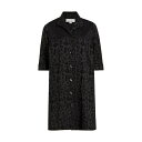 キャロラインローズ レディース ワンピース トップス Midnight Leopard Jacquard Shirt Dress black