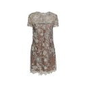 マルケッサ レディース ワンピース トップス Floral Embroidered Shift Dress silver