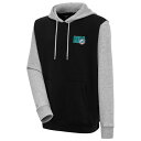 【送料無料】 アンティグア メンズ パーカー・スウェットシャツ アウター Miami Dolphins Antigua Victory Pullover Hoodie Black/Heather Gray