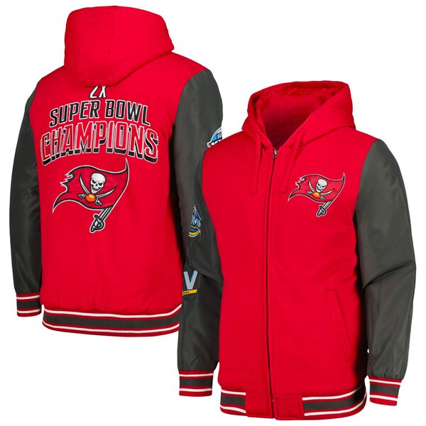 カールバンクス メンズ ジャケット＆ブルゾン アウター Tampa Bay Buccaneers GIII Sports by Carl Banks Player Option FullZip Hoodie Red/Pewter