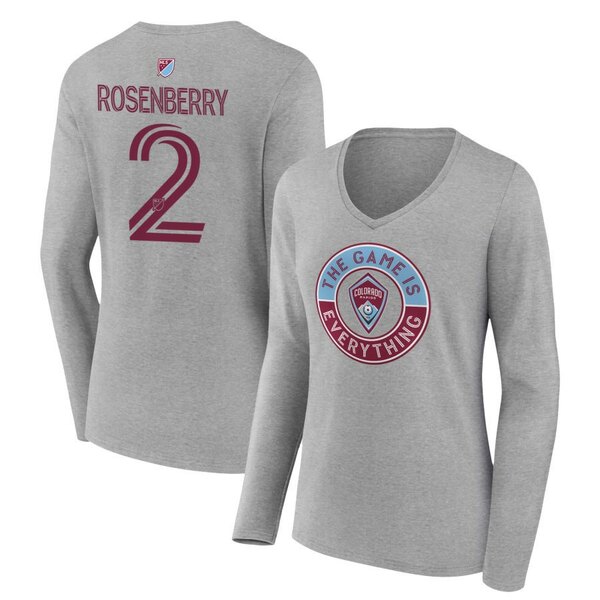 t@ieBNX fB[X TVc gbvX Colorado Rapids Fanatics Branded Women's The Game Is Everything Personalized Any Name & Number Long Sleeve VNeck TShirt Heather Gray