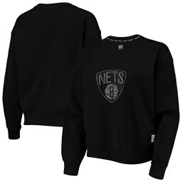 【送料無料】 ダナキャラン レディース パーカー・スウェットシャツ アウター Brooklyn Nets DKNY Sport Women's Carrie Rhinestone Pullover Sweatshirt Black