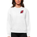 【送料無料】 アンティグア レディース パーカー・スウェットシャツ アウター New Jersey Devils Antigua Women's Victory Crewneck Pullover Sweatshirt White