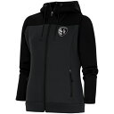 【送料無料】 アンティグア レディース パーカー・スウェットシャツ アウター Sporting Kansas City Antigua Women's Brushed Metallic Protect FullZip Hoodie Black/Gray