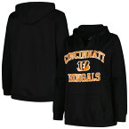 【送料無料】 ファナティクス レディース パーカー・スウェットシャツ アウター Cincinnati Bengals Fanatics Branded Women's Plus Size Heart and Soul VNeck Pullover Hoodie Black