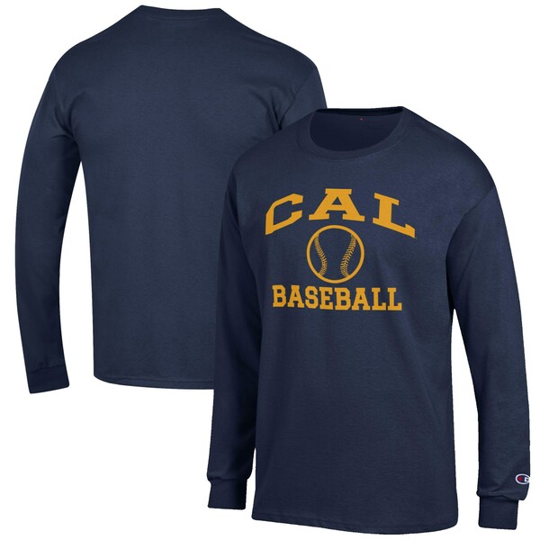 チャンピオン メンズ Tシャツ トップス Cal Bears Champion Baseball Icon Long Sleeve TShirt Navy