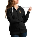 アンティグア レディース パーカー・スウェットシャツ アウター Minnesota Vikings Antigua Women's Victory FullZip Hoodie Black