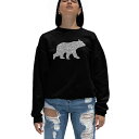 エルエーポップアート レディース カットソー トップス Women's Crewneck Word Art Mama Bear Sweatshirt Top Black