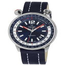 WFr Y rv ANZT[ Men's Wallabout Navy Blue Leather Watch 44mm Navy Blue