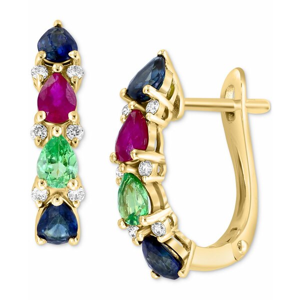 エフィー コレクション レディース ピアス＆イヤリング アクセサリー EFFY&reg; Multi-Gemstone (1-7/8 ct. t.w.) & Diamond (1/8 ct. t.w.) Leverback Earrings in 14k Gold Yellow Gold