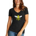 エルエーポップアート レディース カットソー トップス Women's Bee Kind Word Art V-neck T-shirt Black