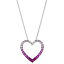 ルヴァン メンズ ネックレス・チョーカー アクセサリー Ombr&eacute;&reg; Pink Sapphire (1 ct. t.w.) & White Sapphire (1/10 ct. t.w.) Open Heart Pendant Necklace in 14k White Gold, 18" + 2" extender No Color