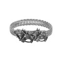 2028 fB[X uXbgEoOEANbg ANZT[ Horse Heads Coil Bracelet Silver-Tone