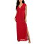 コネクテッド レディース ワンピース トップス Petite Lace Wired V-Neck Maxi Dress Red