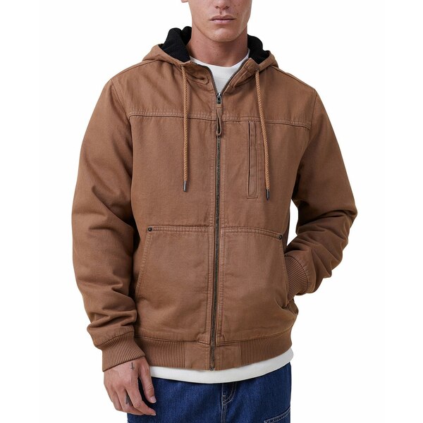 コットンオン メンズ ジャケット＆ブルゾン アウター Men s Hooded Carpenter Jacket Tobacco