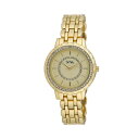 {u}bL Y rv ANZT[ Unisex Crystal Dial Scallop Bezel Gold-tone Base Metal Bracelet Watch 36mm Gold-tone