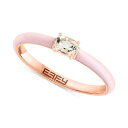 GtB[ RNV fB[X O ANZT[ EFFY&reg; Morganite (1/5 ct. t.w.) & Enamel Solitaire Ring in 14k Rose-Gold-Plated Sterling Silver 14K Gold Over Sterling Silver