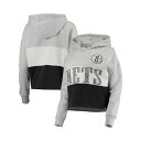 47uh fB[X p[J[EXEFbgVc AE^[ Women's '47 Heathered Gray, Heathered Black Brooklyn Nets Lizzy Cutoff Pullover Hoodie Gray, Heathered Black