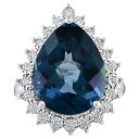 GtB[ RNV Y O ANZT[ EFFY&reg; London Blue Topaz (12-3/4 ct. t.w.) & Diamond (1/5 ct. t.w.) Ring in 14k White Gold Blue Topaz