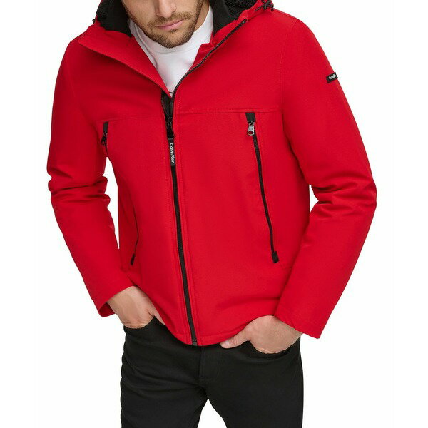 カルバンクライン メンズ ジャケット＆ブルゾン アウター Men's Sherpa Lined Infinite Stretch Soft Shell Jacket True Red
