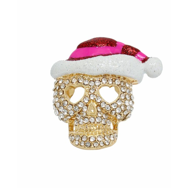 ベッツィジョンソン レディース リング アクセサリー Faux Stone Santa Skull Cocktail Ring Pink