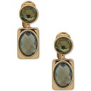 ANC fB[X sAXCO ANZT[ Gold-Tone Double Stone Clip-On Drop Earrings Multi