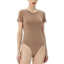 キミ アンド カイ レディース カットソー トップス Women's Crew Neck Basic Bodysuit Top Mocha