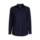 ランズエンド レディース カットソー トップス Women's Pinwale Cord Long Sleeve Shirt Deep sea navy